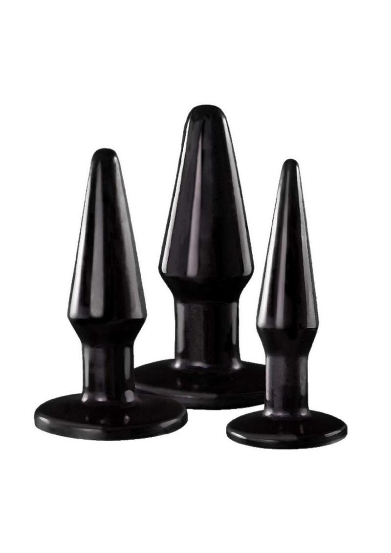 Load image into Gallery viewer, Ass-Sation Kit #2 Anal Trainer Butt Plug - Black - 3 Piece/Set
