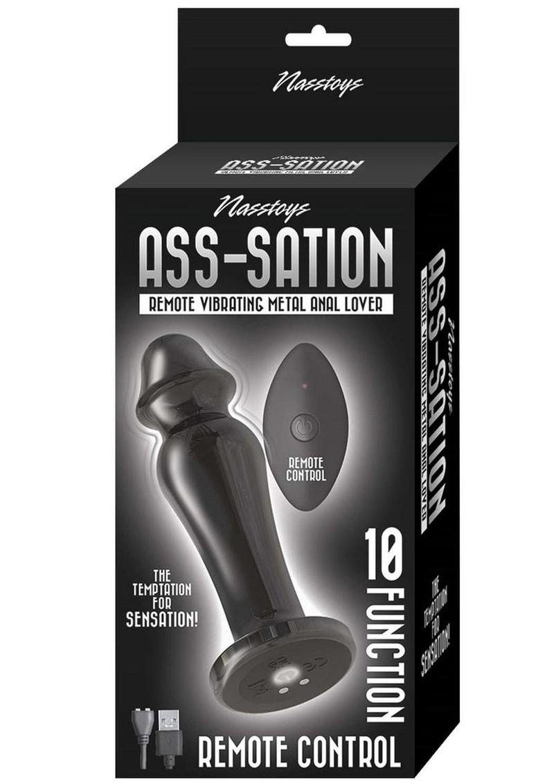 Load image into Gallery viewer, Ass-Sation Remote Control Rechargeable Vibrating Metal Anal Lover - Black/Metal
