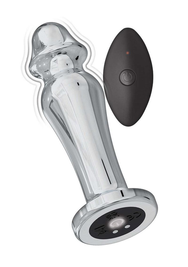 Load image into Gallery viewer, Ass-Sation Remote Control Rechargeable Vibrating Metal Anal Lover - Metal/Silver
