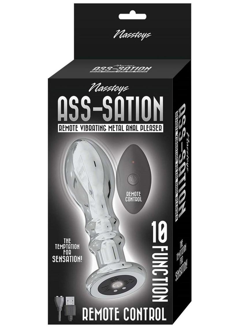 Load image into Gallery viewer, Ass-Sation Remote Control Rechargeable Vibrating Metal Anal Pleaser - Metal/Silver
