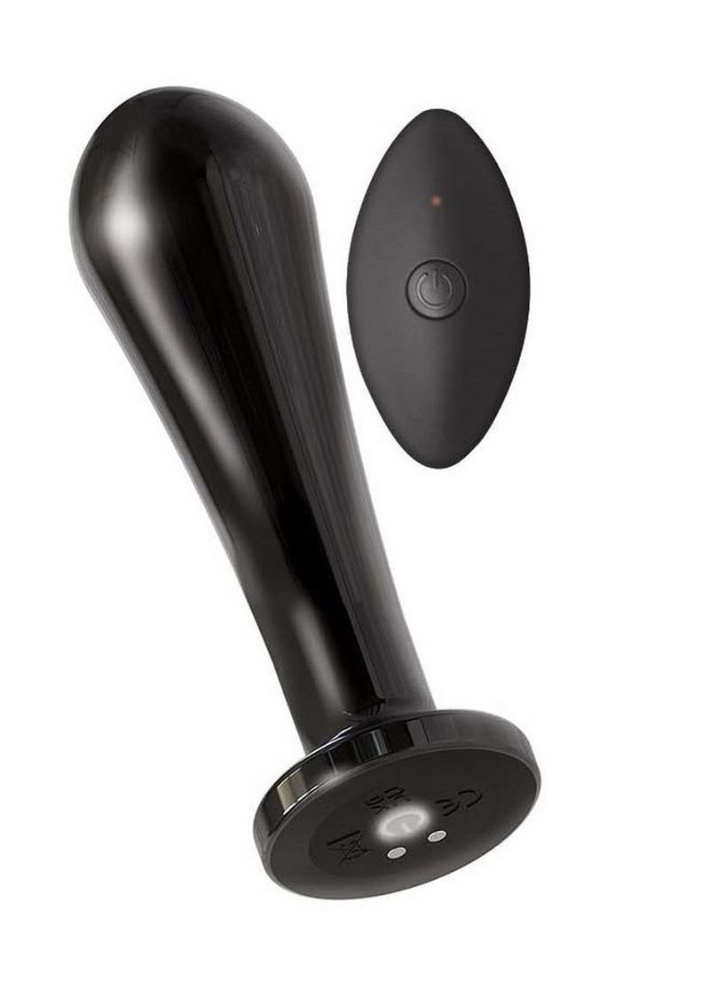 Load image into Gallery viewer, Ass-Sation Remote Control Vibrating Metal Anal Bulb - Black/Metal
