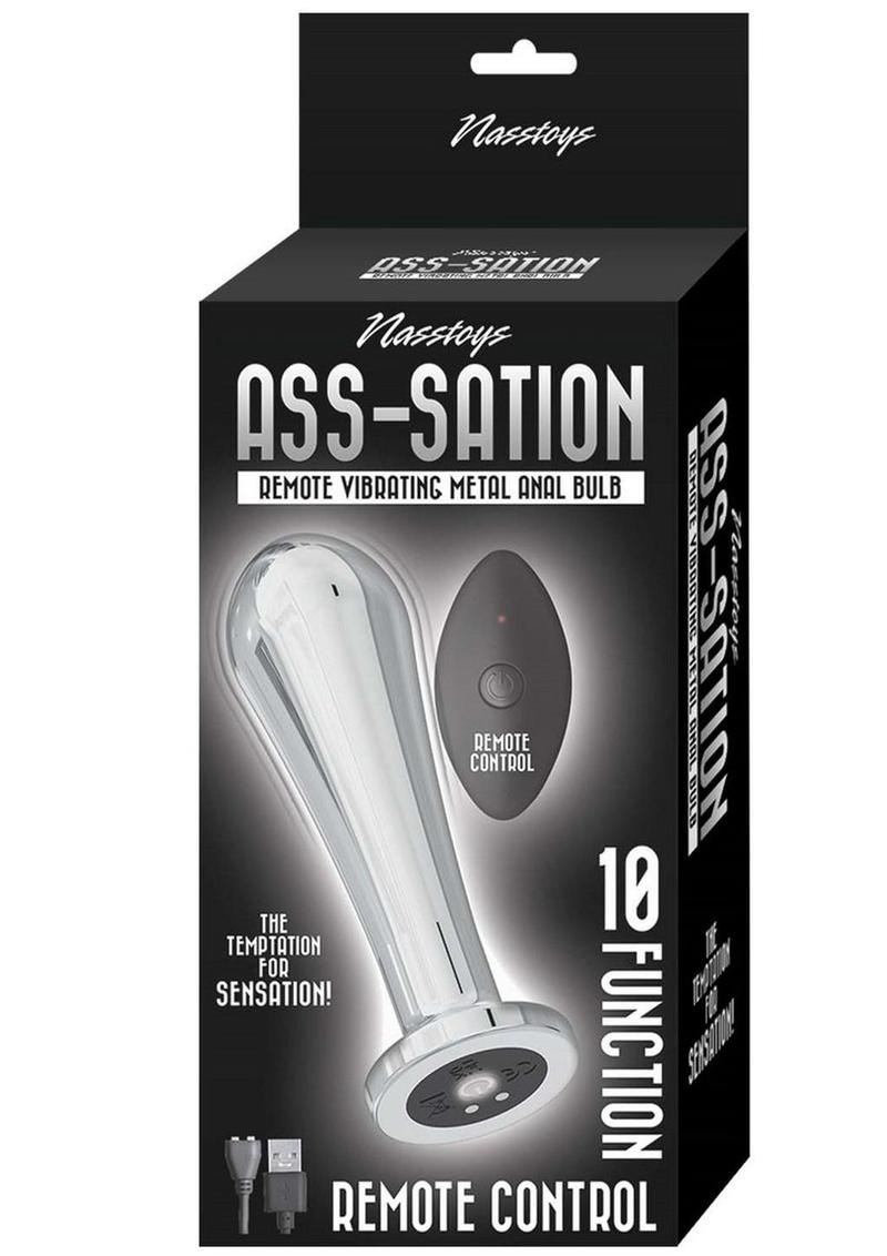 Load image into Gallery viewer, Ass-Sation Remote Control Vibrating Metal Anal Bulb - Metal/Silver
