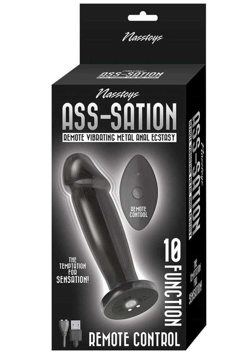 Load image into Gallery viewer, Ass-Sation Remote Control Vibrating Metal Anal Ecstasy - Black/Metal
