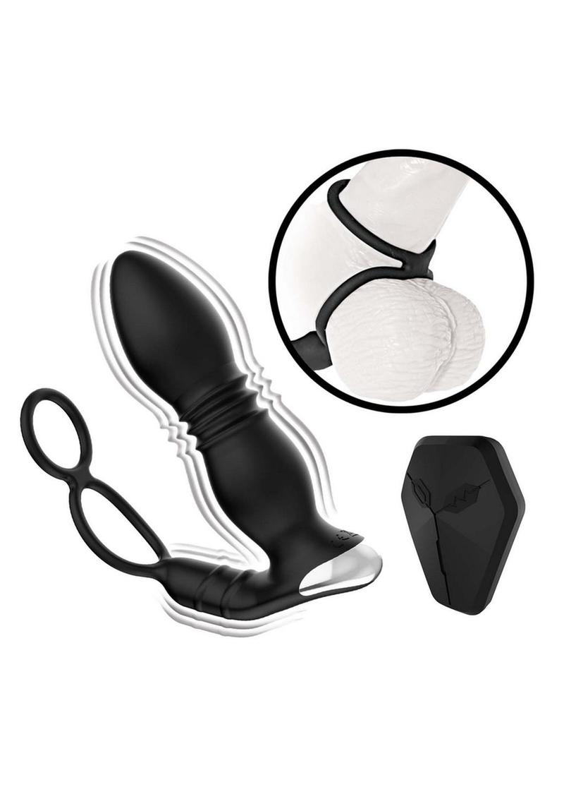 Load image into Gallery viewer, Ass-Sation Remote Thrusting Rechargeable Silicone Power Plug
