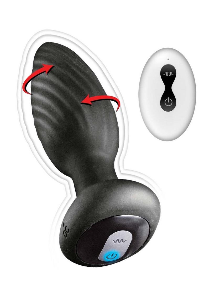 Load image into Gallery viewer, Ass-Sation Remote Vibrating and Rotating Rechargeable Silicone Anal Plug
