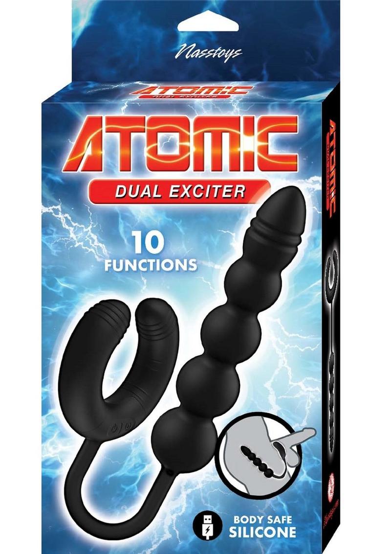 Load image into Gallery viewer, Atomic Dual Exciter Silicone Rechargeable Anal Stimulator - Black
