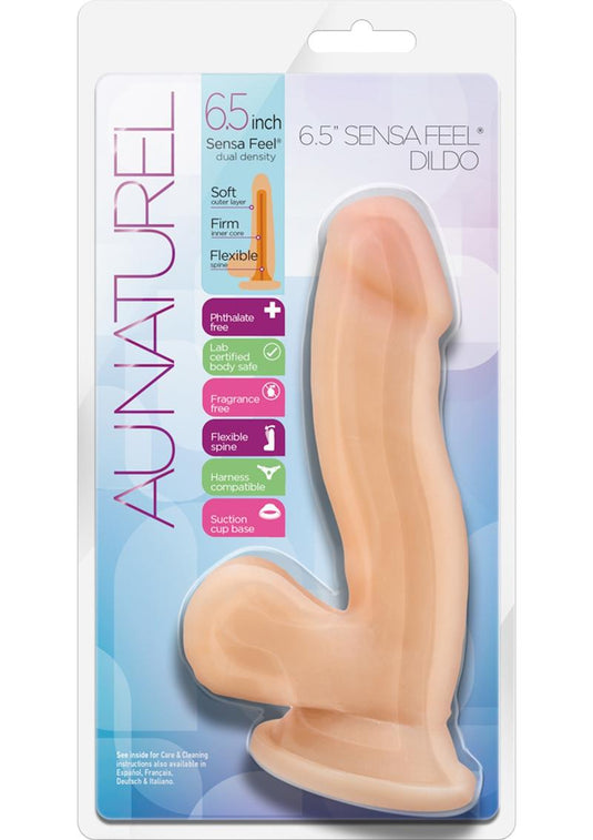 Au Naturel Sensa Feel Dildo with Suction Cup - Vanilla - 6.5in