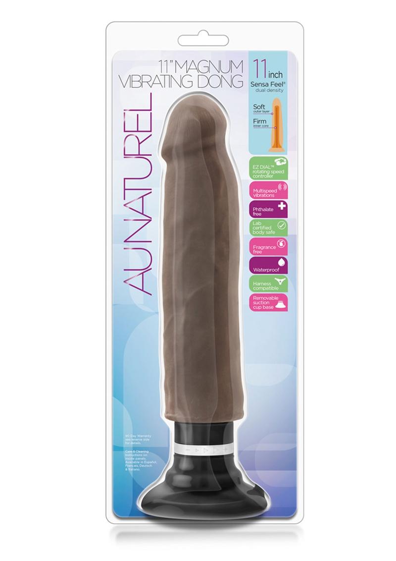 Load image into Gallery viewer, Au Naturel Sensa Feel Magnum Vibrating Dildo - Chocolate - 11in
