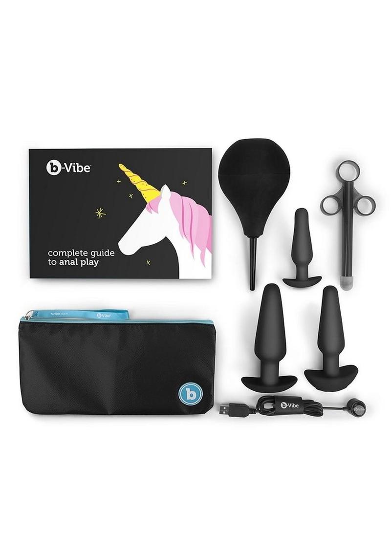 Load image into Gallery viewer, B-Vibe Anal Education Set Rechargeable Silicone Anal Play - Black
