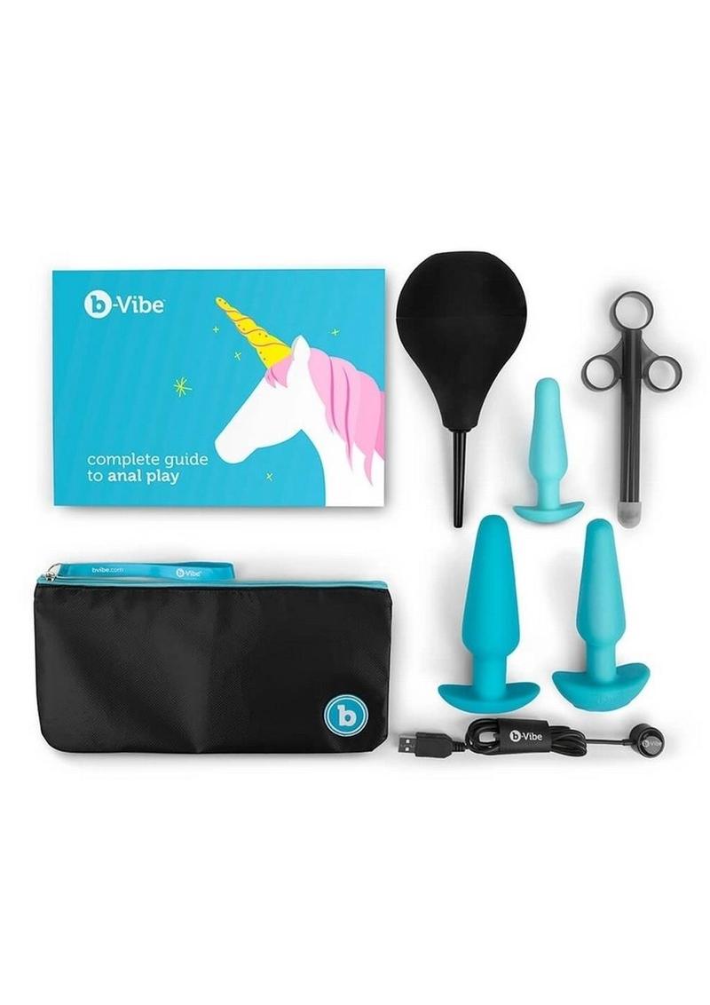 Load image into Gallery viewer, B-Vibe Anal Education Set Rechargeable Silicone Anal Play - Blue
