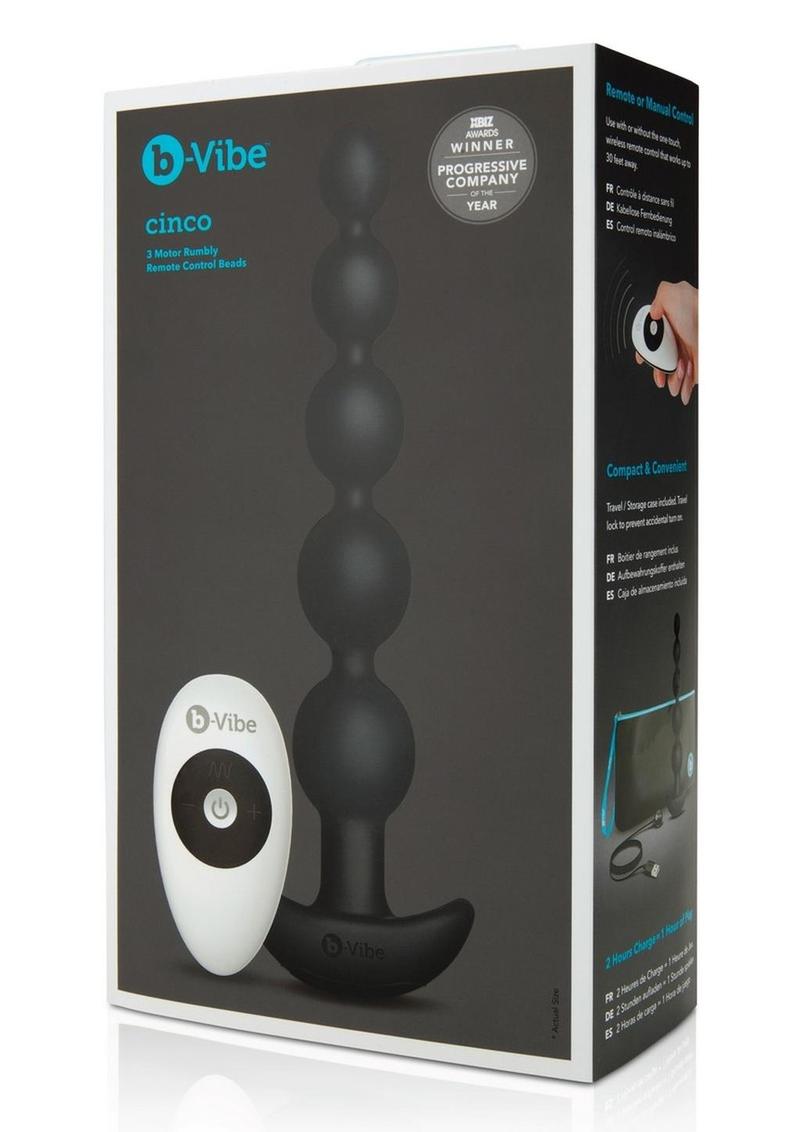 Load image into Gallery viewer, B-Vibe Cinco Rechargeable Silicone Anal Beads - Black
