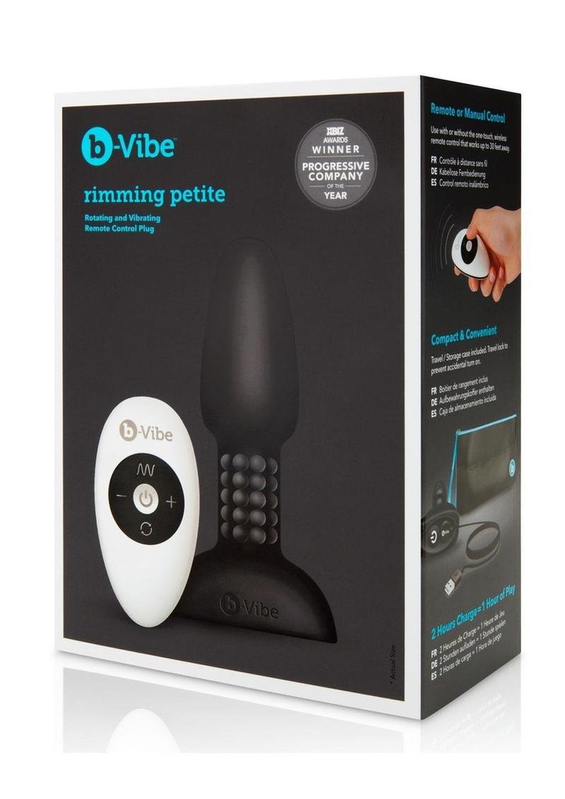 Load image into Gallery viewer, B-Vibe Rimming Petite Rechargeable Silicone Anal Plug with Remote Control - Black
