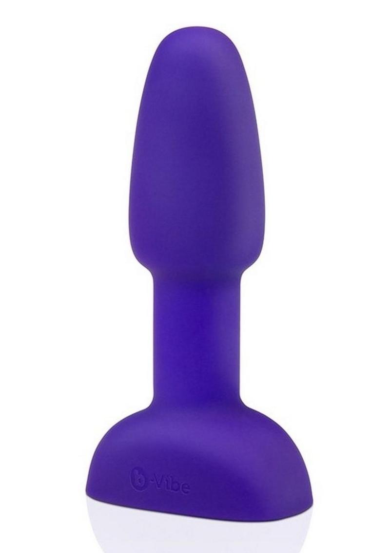 Load image into Gallery viewer, B-Vibe Rimming Petite Rechargeable Silicone Anal Plug with Remote Control - Purple
