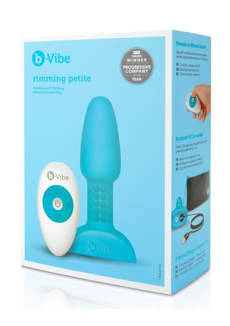 Load image into Gallery viewer, B-Vibe Rimming Petite Rechargeable Silicone Anal Plug with Remote Control - Teal
