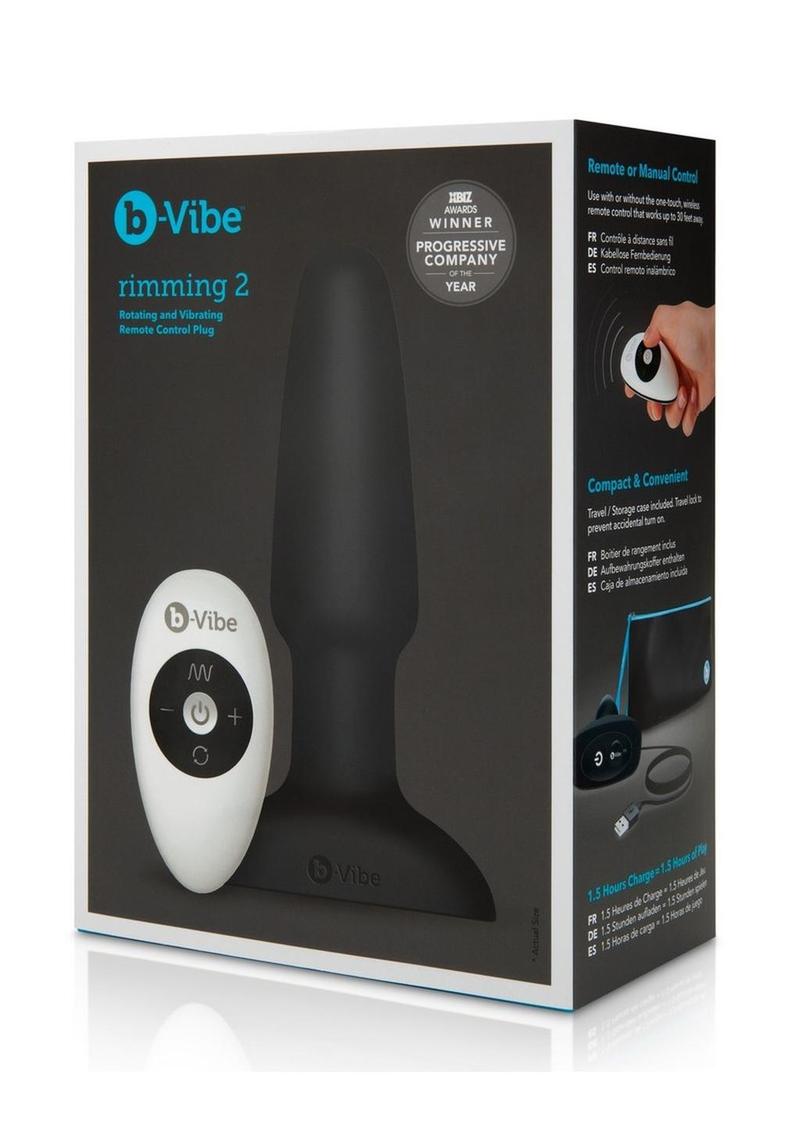 Load image into Gallery viewer, B-Vibe Rimming Plug 2 Rechargeable Silicone Anal Plug - Black
