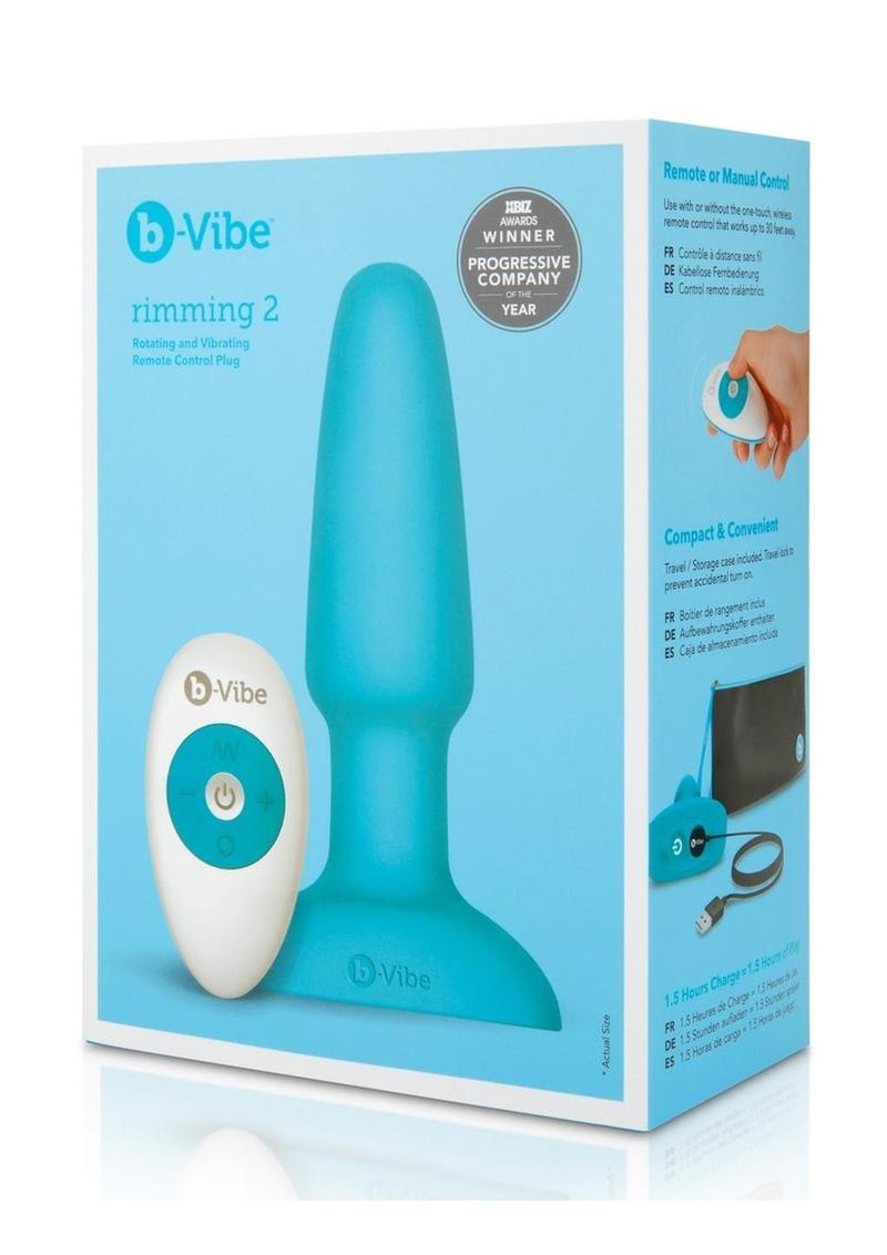 Load image into Gallery viewer, B-Vibe Rimming Plug 2 Rechargeable Silicone Anal Plug - Teal
