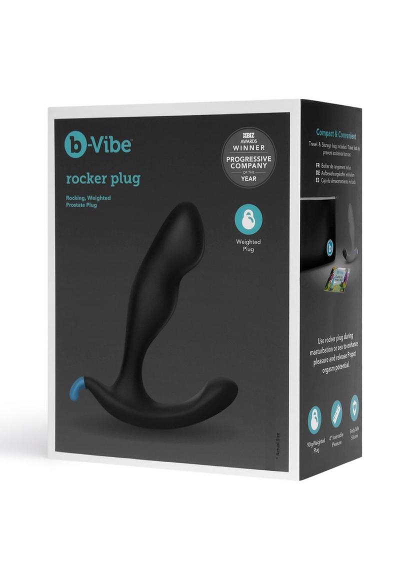 Load image into Gallery viewer, B-Vibe Rocker Plug Silicone Weighted Prostate Plug - Black
