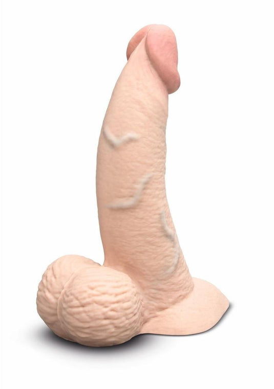 B-Vibe Slipskin Realistic Silicone Curved Dildo - Vanilla - 6.5in