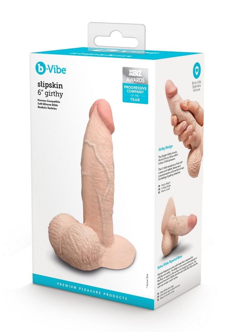 Load image into Gallery viewer, B-Vibe Slipskin Realistic Silicone Girthy Dildo - Vanilla - 6in
