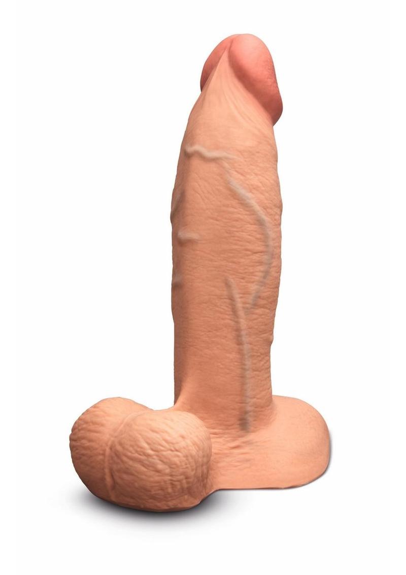 Load image into Gallery viewer, B-Vibe Slipskin Realistic Silicone Girthy Dildo - Caramel - 8in
