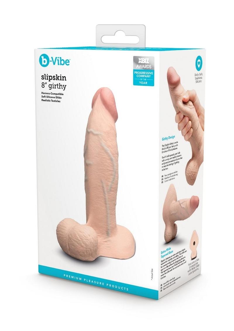 Load image into Gallery viewer, B-Vibe Slipskin Realistic Silicone Girthy Dildo - Vanilla - 8in
