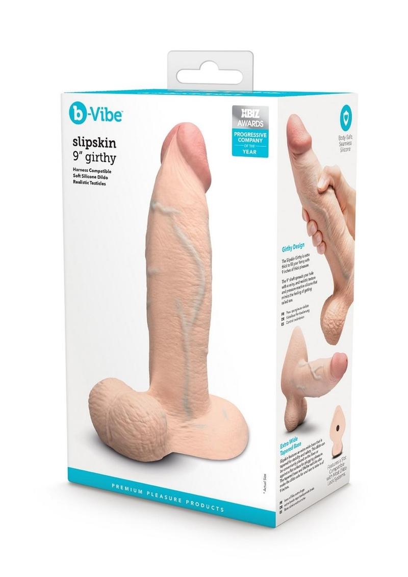 Load image into Gallery viewer, B-Vibe Slipskin Realistic Silicone Girthy Dildo - Vanilla - 9in
