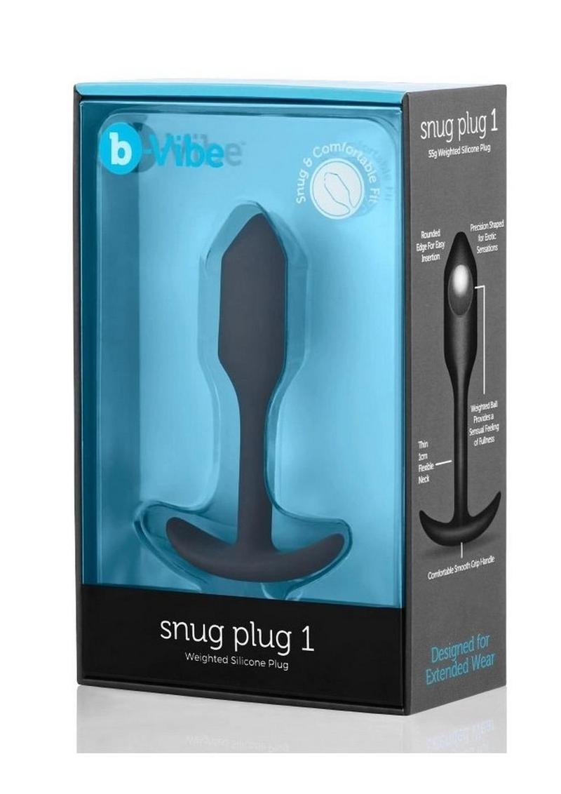 Load image into Gallery viewer, B-Vibe Snug Plug 1 Silicone Weighted Butt Plug - Black
