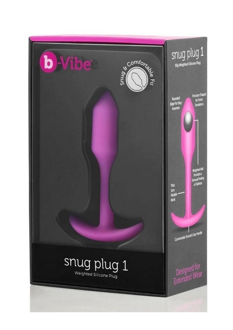 Load image into Gallery viewer, B-Vibe Snug Plug 1 Silicone Weighted Butt Plug - Fucshia - Pink
