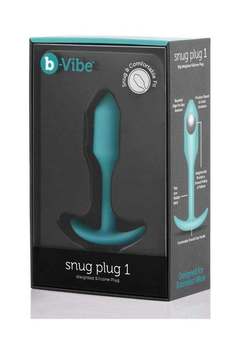 Load image into Gallery viewer, B-Vibe Snug Plug 1 Silicone Weighted Butt Plug - Green/Mint Green
