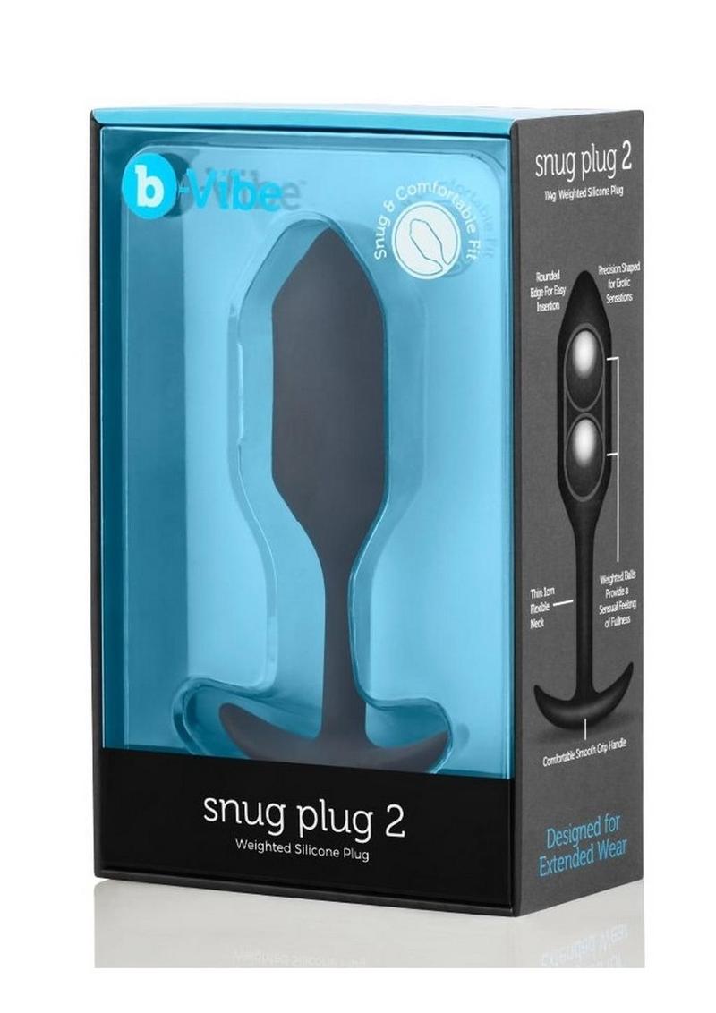 Load image into Gallery viewer, B-Vibe Snug Plug 2 Silicone Weighted Anal Plug - Black
