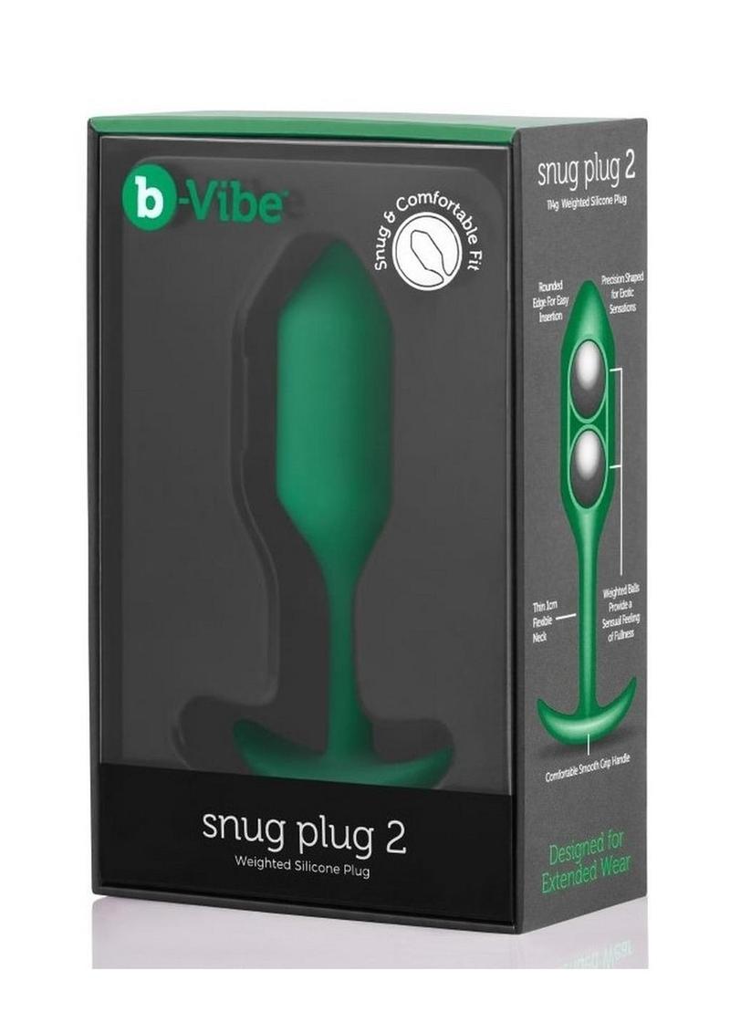 Load image into Gallery viewer, B-Vibe Snug Plug 2 Silicone Weighted Anal Plug - Green
