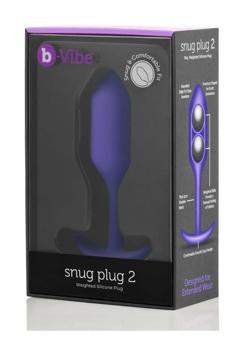 Load image into Gallery viewer, B-Vibe Snug Plug 2 Silicone Weighted Anal Plug - Purple
