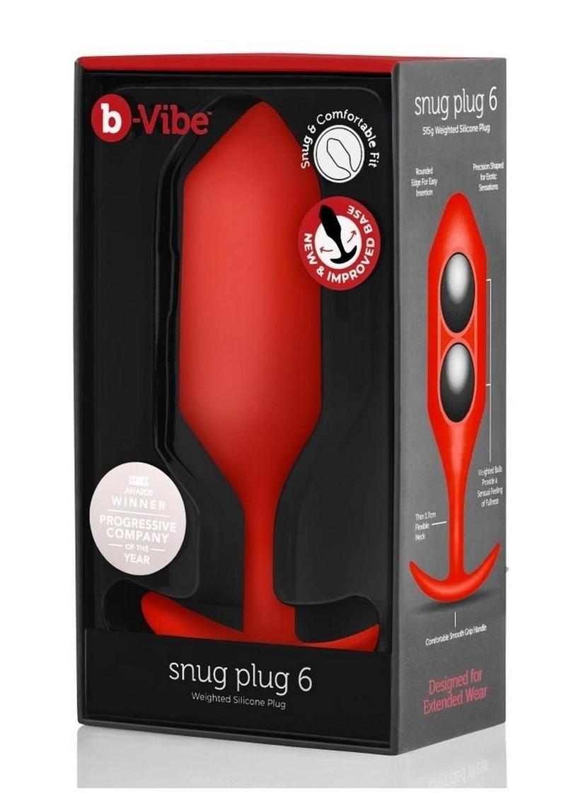 Load image into Gallery viewer, B-Vibe Snug Plug 6 Silicone Weighted Anal Plug - Red
