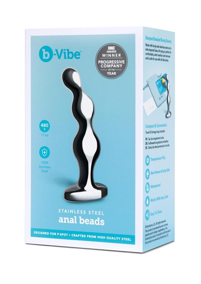 Load image into Gallery viewer, B-Vibe Stainless Steel Anal Beads - Silver
