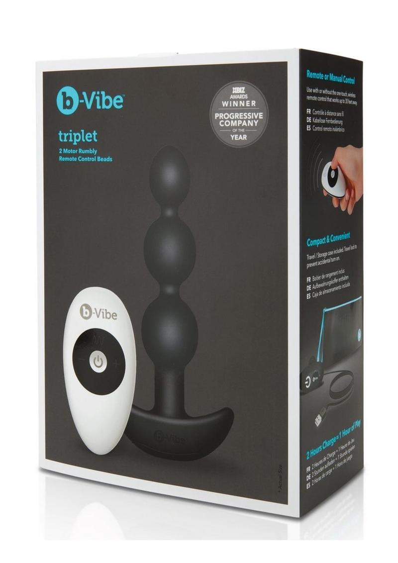 Load image into Gallery viewer, B-Vibe Triplet Anal Beads Rechargeable Silicone Beads with Remote Control - Black

