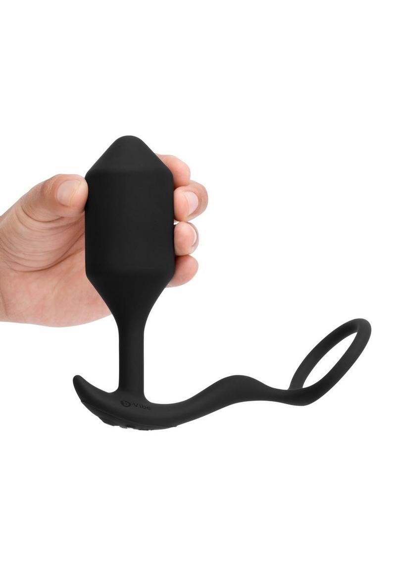 Load image into Gallery viewer, B-Vibe Vibrating Snug and Tug Rechargeable Silicone Cock Ring Andamp; Anal Plug
