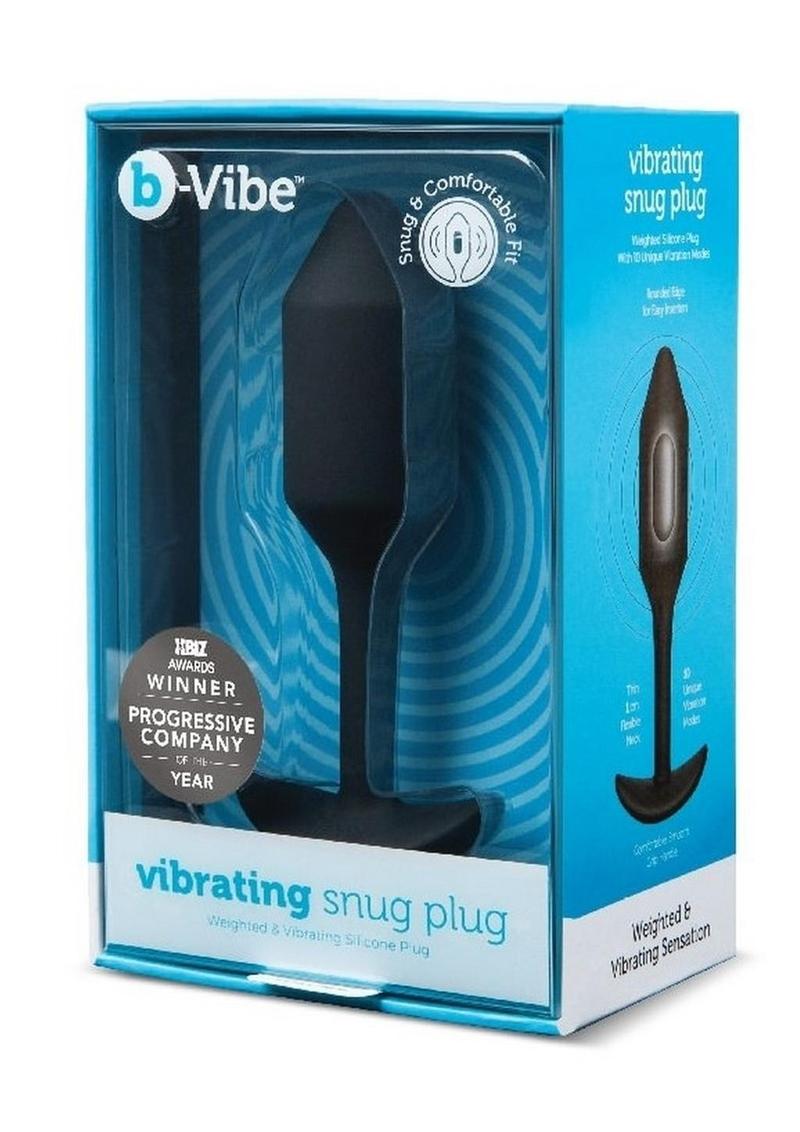 Load image into Gallery viewer, B-Vibe Vibrating Snug Plug 2 Rechargeable Silicone Anal Plug - Black
