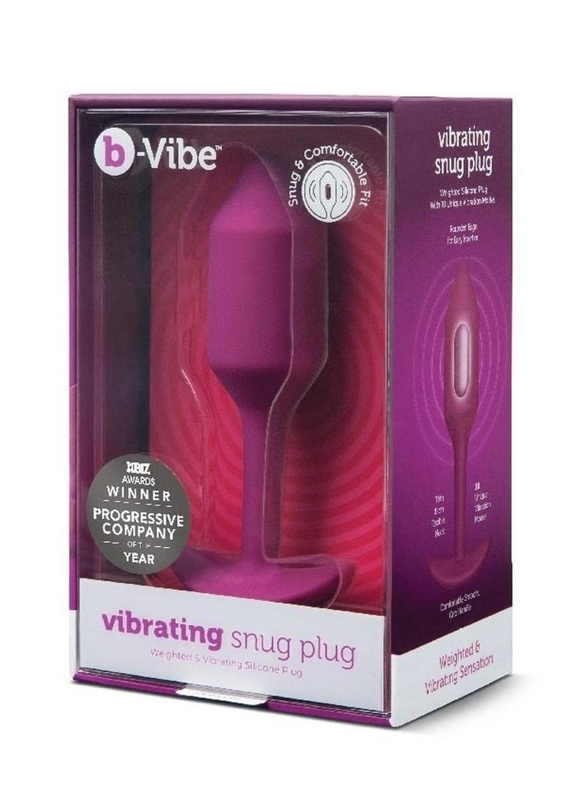 Load image into Gallery viewer, B-Vibe Vibrating Snug Plug 2 Rechargeable Silicone Anal Plug - Red/Rose
