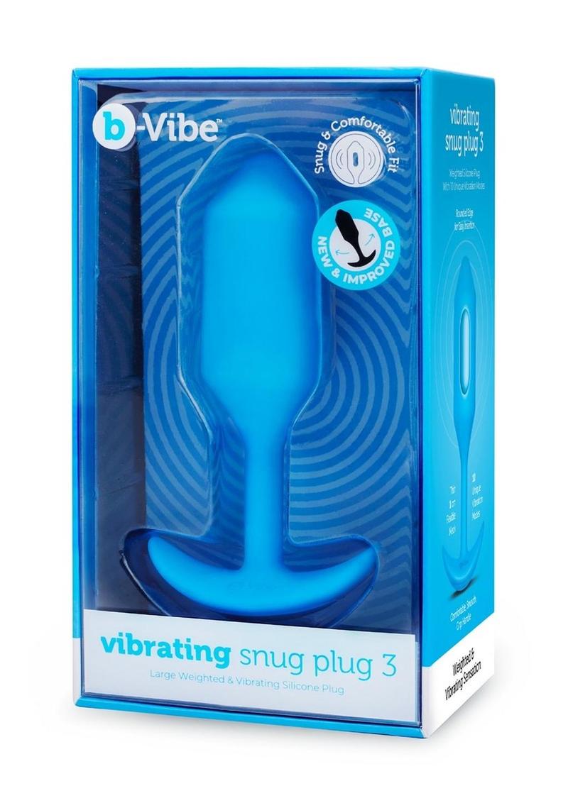 Load image into Gallery viewer, B-Vibe Vibrating Snug Plug Rechargeable Silicone Anal Plug - Blue - Large
