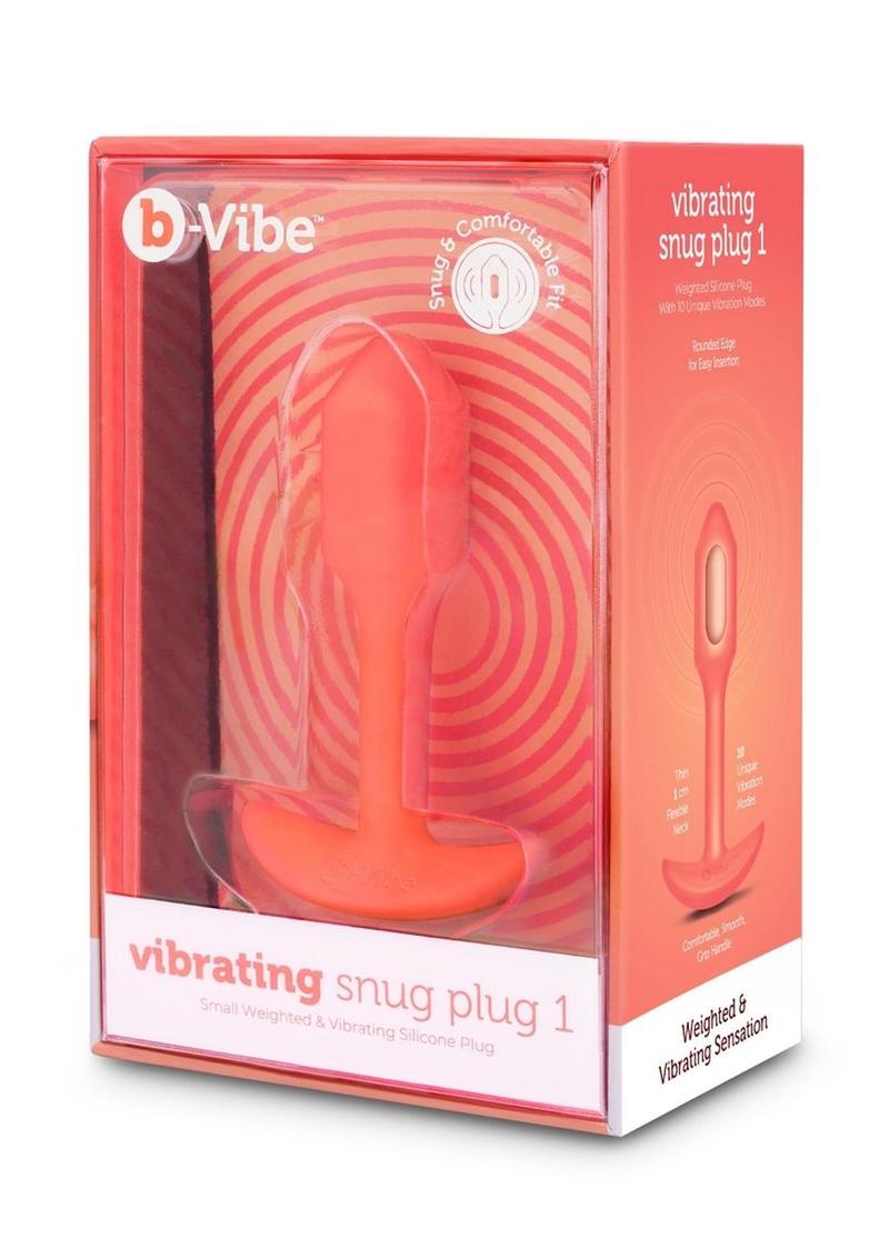 Load image into Gallery viewer, B-Vibe Vibrating Snug Plug Rechargeable Silicone Anal Plug - Orange - Small
