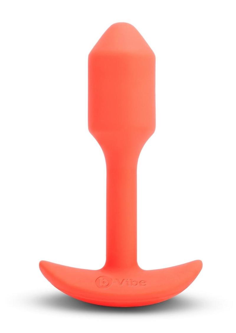 Load image into Gallery viewer, B-Vibe Vibrating Snug Plug Rechargeable Silicone Anal Plug - Orange - Small
