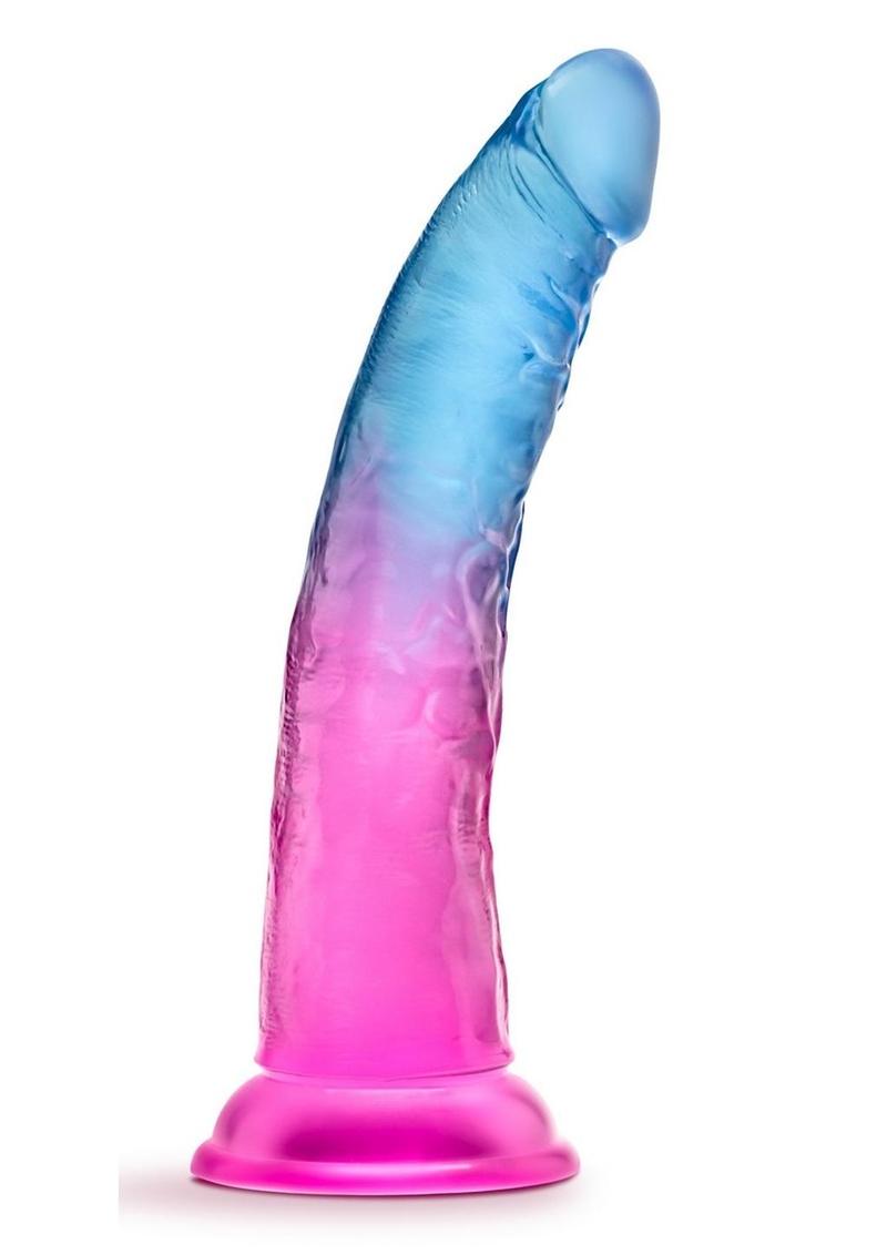 Load image into Gallery viewer, B Yours Beautiful Sky Dildo 7in Sunset - Blue/Pink
