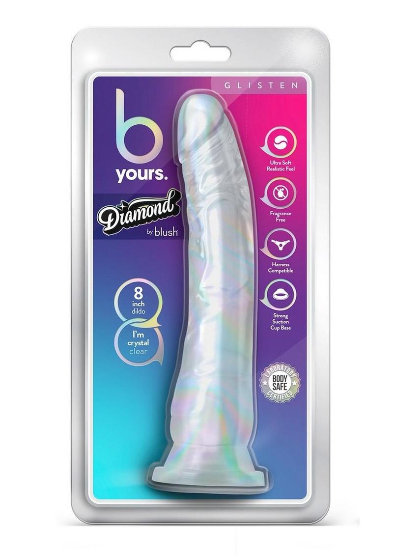 Load image into Gallery viewer, B Yours Diamond Glisten Dildo - Clear - 8.75in
