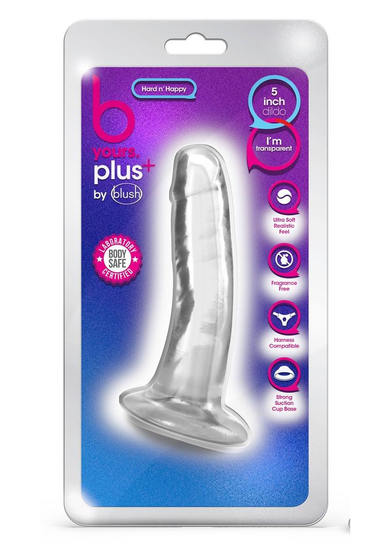 Load image into Gallery viewer, B Yours Plus Hard N&#39; Happy Realistic Dildo - Clear - 5.5in
