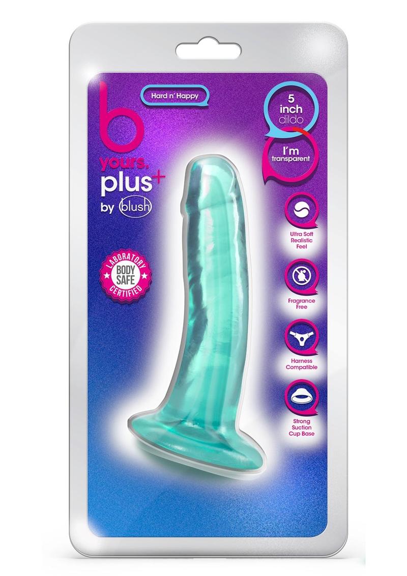 Load image into Gallery viewer, B Yours Plus Hard N&#39; Happy Realistic Dildo - Teal - 5.5in
