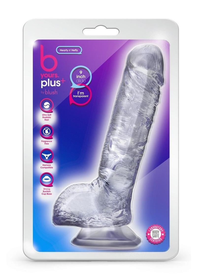 Load image into Gallery viewer, B Yours Plus Hearty N&#39; Hefty Realistic Dildo with Suction Cup - Clear
