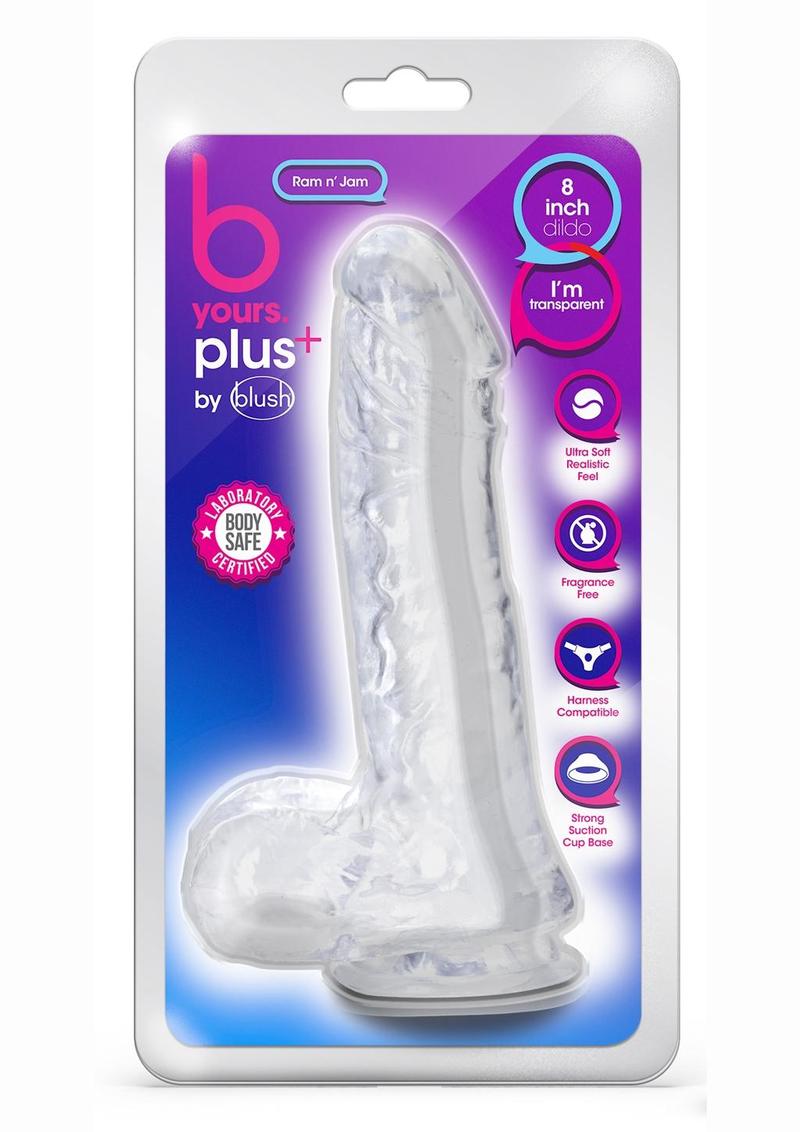 Load image into Gallery viewer, B Yours Plus Rock N&#39; Roll Realistic Dildo with Balls - Clear - 8in
