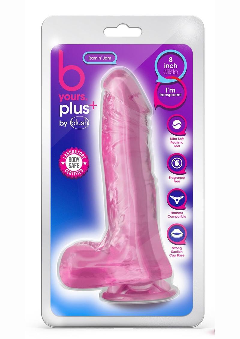 Load image into Gallery viewer, B Yours Plus Rock N&#39; Roll Realistic Dildo with Balls - Pink - 8in
