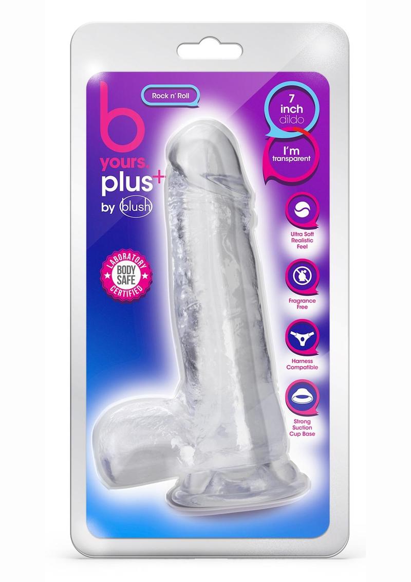 Load image into Gallery viewer, B Yours Plus Rock N&#39; Roll Realistic Dildo with Balls - Clear - 7.25in
