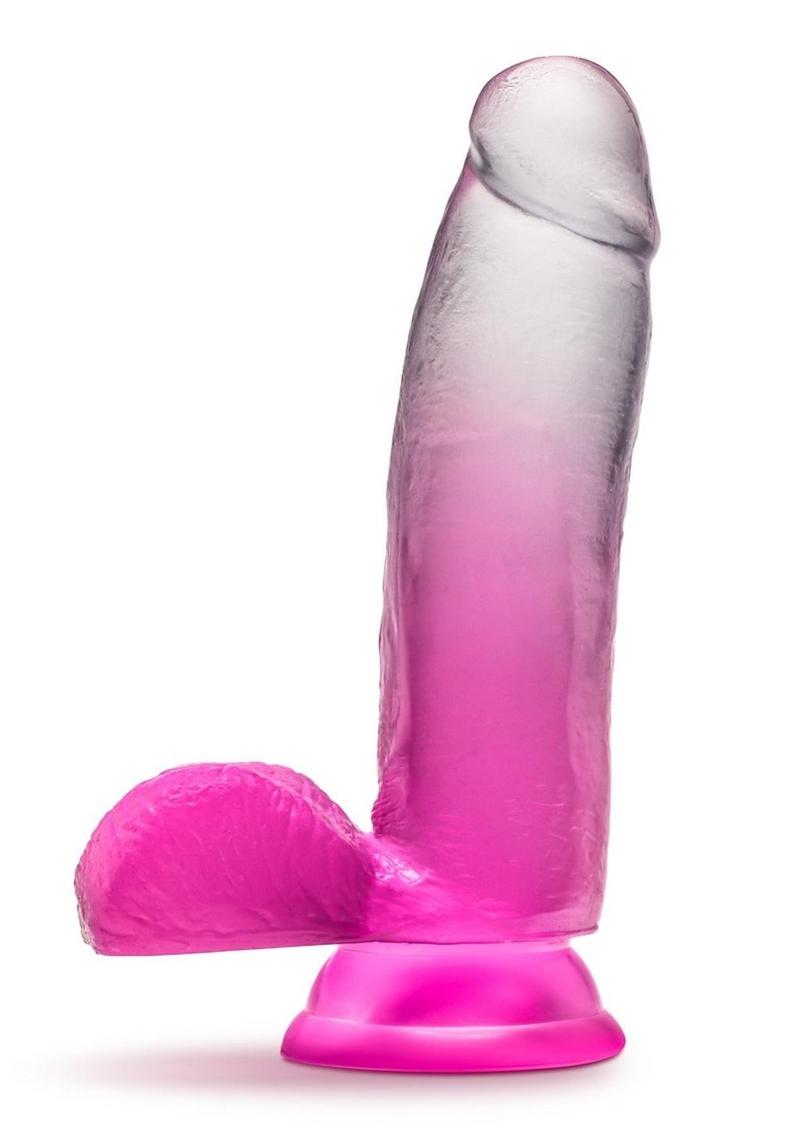 Load image into Gallery viewer, B Yours Sugar Magnolia Dildo 7in Fuschia - Clear/Pink
